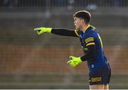 29 January 2023; Roscommon goalkeeper Conor Carroll during the Allianz Football League Division 1 match between Roscommon and Tyrone at Dr Hyde Park in Roscommon. Photo by Seb Daly/Sportsfile