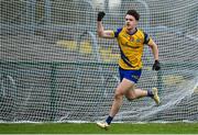 29 January 2023; Ben O’Carroll of Roscommon celebrates after scoring his side's third goal during the Allianz Football League Division 1 match between Roscommon and Tyrone at Dr Hyde Park in Roscommon. Photo by Seb Daly/Sportsfile