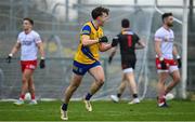 29 January 2023; Ben O’Carroll of Roscommon celebrates after scoring his side's third goal during the Allianz Football League Division 1 match between Roscommon and Tyrone at Dr Hyde Park in Roscommon. Photo by Seb Daly/Sportsfile
