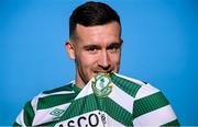 28 January 2023; Aaron Greene poses for a portrait during a Shamrock Rovers squad portrait session at Roadstone Group Sports Club in Dublin. Photo by Stephen McCarthy/Sportsfile