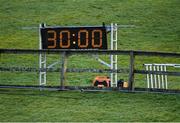 28 January 2023; A general view of the countdown clock before the 2023 Lidl Ladies National Football League Division 1 Round 2 match between Mayo and Kerry at the NUI Galway Connacht GAA Centre of Excellence in Bekan, Mayo. Photo by Piaras Ó Mídheach/Sportsfile
