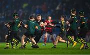28 January 2023; Action between Arklow RFC and Boyne RFC during the Bank of Ireland Half-Time Minis at the United Rugby Championship match between Leinster and Cardiff at RDS Arena in Dublin. Photo by Ben McShane/Sportsfile