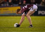 28 January 2023; Peter Cooke of Galway prepares to take a free during the Allianz Football League Division 1 match between Mayo and Galway at Hastings Insurance MacHale Park in Castlebar, Mayo. Photo by Piaras Ó Mídheach/Sportsfile