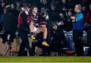 28 January 2023; Robert Finnerty of Galway is helped off the pitch as he's substituted during the Allianz Football League Division 1 match between Mayo and Galway at Hastings Insurance MacHale Park in Castlebar, Mayo. Photo by Piaras Ó Mídheach/Sportsfile