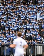 30 January 2023; Blackrock College supporters during the Bank of Ireland Leinster Rugby Schools Senior Cup First Round match between Blackrock College and Presentation College Bray at Energia Park in Dublin. Photo by Ramsey Cardy/Sportsfile