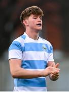 30 January 2023; Michael Colreavy of Blackrock College during the Bank of Ireland Leinster Rugby Schools Senior Cup First Round match between Blackrock College and Presentation College Bray at Energia Park in Dublin. Photo by Ramsey Cardy/Sportsfile