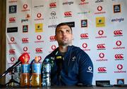 31 January 2023; Tadhg Beirne during Ireland rugby squad media conference at the Campus in Quinta da Lago, Portugal. Photo by Harry Murphy/Sportsfile