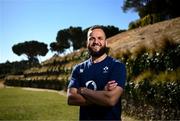 31 January 2023; Jamison Gibson-Park stands for a portrait during Ireland rugby squad media conference at the Campus in Quinta da Lago, Portugal. Photo by Harry Murphy/Sportsfile