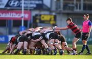 31 January 2023; A general view of a scrum during the Bank of Ireland Leinster Rugby Schools Senior Cup First Round match between Newbridge College and Kilkenny College at Energia Park in Dublin. Photo by Ben McShane/Sportsfile
