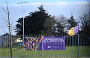 31 January 2023; A Kilmacud Crokes congratulations poster is seen on the outside the club in Stillorgan, Dublin as the CCCC of the GAA have ordered a replay of the AIB GAA Football All-Ireland Senior Club Championship Final between Kilmacud Crokes and Glen. Photo by David Fitzgerald/Sportsfile