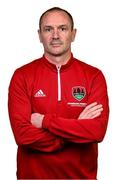 31 January 2023; Manager Colin Healy poses for a portrait during a Cork City squad portrait session at Bishopstown Stadium in Cork. Photo by Eóin Noonan/Sportsfile