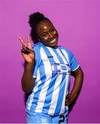 30 January 2023; Vanessa Ogbonna poses for a portrait during a DLR Waves squad portrait session at Beckett Park in Cherrywood, Dublin. Photo by Stephen McCarthy/Sportsfile