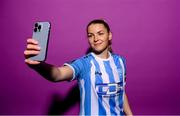 30 January 2023; Freya Roche poses for a portrait during a DLR Waves squad portrait session at Beckett Park in Cherrywood, Dublin. Photo by Stephen McCarthy/Sportsfile