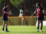 1 February 2023; Tom Stewart and Tom O’Toole during Ireland rugby squad training at The Campus in Quinta da Lago, Portugal. Photo by Harry Murphy/Sportsfile