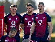 1 February 2023; Garry Ringrose, Ross Byrne and Jonathan Sexton during Ireland rugby squad training at The Campus in Quinta da Lago, Portugal. Photo by Harry Murphy/Sportsfile