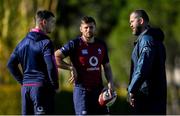 1 February 2023; Ireland head coach Andy Farrell speaks to Jonathan Sexton and Ross Byrne during Ireland rugby squad training at The Campus in Quinta da Lago, Portugal. Photo by Harry Murphy/Sportsfile