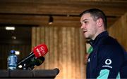 1 February 2023; Jonathan Sexton during Ireland rugby media conference at The Campus in Quinta da Lago, Portugal. Photo by Harry Murphy/Sportsfile