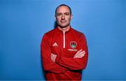 31 January 2023; Manager Colin Healy poses for a portrait during a Cork City squad portrait session at Bishopstown Stadium in Cork. Photo by Eóin Noonan/Sportsfile