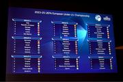 2 February 2023; The result of the UEFA European Under-21 Championship 2025 Qualifying Round Draw at the UEFA headquarters, The House of European Football in Nyon, Switzerland. Photo by Kristian Skeie - UEFA/UEFA via Sportsfile