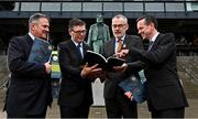 2 February 2023; In attendance during the GAA Annual Report Launch are, from left, Croke Park Stadium Director Peter McKenna, Ard Stiúrthóir of the GAA Tom Ryan, Uachtarán Chumann Lúthchleas Gael Larry McCarthy and GAA director of finance Ger Mulryan at Croke Park in Dublin. Photo by Sam Barnes/Sportsfile