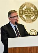 2 February 2023; Croke Park stadium director Peter McKenna speaking during the GAA Annual Report Launch at Croke Park in Dublin. Photo by Sam Barnes/Sportsfile