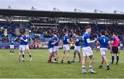 2 February 2023; The St Mary's College players celebrate at the final whistle after the Bank of Ireland Leinster Rugby Schools Senior Cup First Round match between St Mary’s College and Wesley College at Energia Park in Dublin. Photo by Daire Brennan/Sportsfile