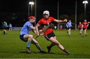 2 February 2023; Eoin Roche of UCC in action against James Duggan of UCD during the HE GAA Fitzgibbon Cup Group C match between University College Dublin and University College Cork at Billings Park in Belfield, Dublin. Photo by Seb Daly/Sportsfile