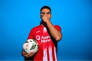 2 February 2023; Max Mata poses for a portrait during a Sligo Rovers squad portrait session at The Showgrounds in Sligo. Photo by Stephen McCarthy/Sportsfile