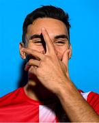 2 February 2023; Max Mata poses for a portrait during a Sligo Rovers squad portrait session at The Showgrounds in Sligo. Photo by Stephen McCarthy/Sportsfile