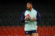 3 February 2023; Bundee Aki during the Ireland rugby captain's run at Principality Stadium in Cardiff, Wales. Photo by Brendan Moran/Sportsfile