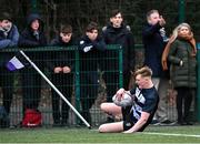 3 February 2023; Charlie Naughton of Cistercian College Roscrea on his way to scoring a try during the Bank of Ireland Leinster Rugby Schools Senior Cup First Round match between Cistercian College Roscrea and Catholic University School at Terenure College RFC in Dublin. Photo by Piaras Ó Mídheach/Sportsfile