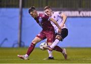 3 February 2023; Evan Weir of Drogheda United in action against John Martin of Dundalk during the Jim Malone Cup match between Drogheda United and Dundalk at Weaver's Park in Drogheda, Louth. Photo by Ben McShane/Sportsfile