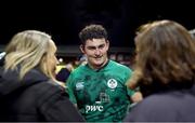 3 February 2023; George Morris of Ireland with friends and family after the U20 Six Nations Rugby Championship match between Wales and Ireland at Stadiwm CSM in Colwyn Bay, Wales. Photo by Paul Greenwood/Sportsfile