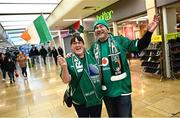 4 February 2023; Ireland supporters Mike and Martina Taylor from Mullingar, Co Westmeath before the Guinness Six Nations Rugby Championship match between Wales and Ireland at Principality Stadium in Cardiff, Wales. Photo by David Fitzgerald/Sportsfile