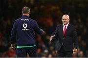 4 February 2023; Wales head coach Warren Gatland, right, and Ireland head coach Andy Farrell during the Guinness Six Nations Rugby Championship match between Wales and Ireland at Principality Stadium in Cardiff, Wales. Photo by David Fitzgerald/Sportsfile