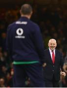 4 February 2023; Wales head coach Warren Gatland, right, approaches Ireland head coach Andy Farrell before the Guinness Six Nations Rugby Championship match between Wales and Ireland at Principality Stadium in Cardiff, Wales. Photo by David Fitzgerald/Sportsfile