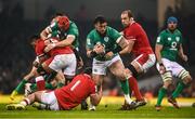 4 February 2023; Andrew Porter of Ireland is tackled by Gareth Thomas, 1, and Alun Wyn Jones of Wales during the Guinness Six Nations Rugby Championship match between Wales and Ireland at Principality Stadium in Cardiff, Wales. Photo by David Fitzgerald/Sportsfile