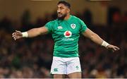 4 February 2023; Bundee Aki of Ireland during the Guinness Six Nations Rugby Championship match between Wales and Ireland at Principality Stadium in Cardiff, Wales. Photo by Brendan Moran/Sportsfile
