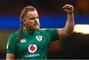 4 February 2023; Finlay Bealham of Ireland celebrates after the Guinness Six Nations Rugby Championship match between Wales and Ireland at Principality Stadium in Cardiff, Wales. Photo by David Fitzgerald/Sportsfile