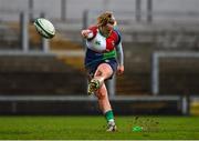 4 February 2023; Dannah O'Brien of Combined Provinces XV kicks a conversion during the Celtic Challenge 2023 match between Combined Provinces XV and The Thistles at Kingspan Stadium in Belfast. Photo by Ben McShane/Sportsfile