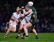 4 February 2023; Evan Niland of Galway in action against Liam Ryan of Wexford during the Allianz Hurling League Division 1 Group A match between Wexford and Galway at Chadwicks Wexford Park in Wexford. Photo by Piaras Ó Mídheach/Sportsfile