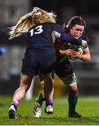 4 February 2023; Hannah O'Connor of Combined Provinces XV is tackled by Holly McIntyre of The Thistles during the Celtic Challenge 2023 match between Combined Provinces XV and The Thistles at Kingspan Stadium in Belfast. Photo by Ben McShane/Sportsfile
