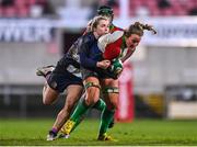 4 February 2023; Fiona Tuite of Combined Provinces XV is tackled by Holly McIntyre of The Thistles during the Celtic Challenge 2023 match between Combined Provinces XV and The Thistles at Kingspan Stadium in Belfast. Photo by Ben McShane/Sportsfile