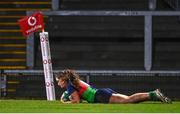 4 February 2023; Ella Roberts of Combined Provinces XV scores her side's sixth try during the Celtic Challenge 2023 match between Combined Provinces XV and The Thistles at Kingspan Stadium in Belfast. Photo by Ben McShane/Sportsfile