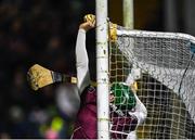4 February 2023; Galway goalkeeper Éanna Murphy catches the ball close to his crossbar during the Allianz Hurling League Division 1 Group A match between Wexford and Galway at Chadwicks Wexford Park in Wexford. Photo by Piaras Ó Mídheach/Sportsfile