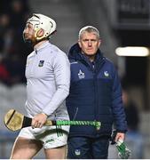 4 February 2023; Limerick manager John Kiely and Cian Lynch of Limerick before the Allianz Hurling League Division 1 Group A match between Cork and Limerick at Páirc Ui Chaoimh in Cork. Photo by Eóin Noonan/Sportsfile