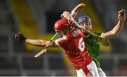 4 February 2023; Ciarán Joyce of Cork is tackled by David Reidy of Limerick during the Allianz Hurling League Division 1 Group A match between Cork and Limerick at Páirc Ui Chaoimh in Cork. Photo by Eóin Noonan/Sportsfile