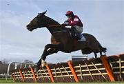 4 February 2023; Cool Survivor, with Bryan Cooper up, during the Nathaniel Lacy and Partners Solicitors Novice Hurdle on day one of the Dublin Racing Festival at Leopardstown Racecourse in Dublin. Photo by Seb Daly/Sportsfile