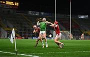 4 February 2023; Cian Lynch of Limerick is tackled by Conor O’Callaghan, left, and Ciarán Joyce of Cork during the Allianz Hurling League Division 1 Group A match between Cork and Limerick at Páirc Ui Chaoimh in Cork. Photo by Eóin Noonan/Sportsfile