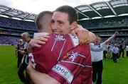 6 June 2004; Fergal Wilson, Westmeath, celebrates with team-mate Alan Mangan at the end of the game after victory over Dublin. Bank of Ireland Leinster Senior Football Championship, Dublin v Westmeath, Croke Park, Dublin. Picture credit; David Maher / SPORTSFILE